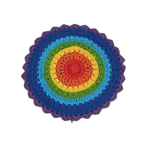Pmnzdy Häkeluntersetzer handgemachte Bunte Strick-Untersetzer 28cm Vintage Häkeln Deckchen Lace Runde Häkeldeckchen Tischset Platzdeckchen für Küche Esszimmer Party Hochzeit Geschirr Traumfänger von Pmnzdy