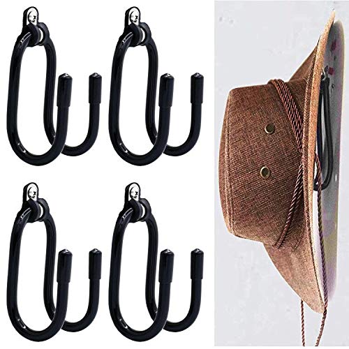 Cowboy-Hut-Halter, Hut-Organizer, Hut-Wandhalterung, Haken für Cowboy-Hüte, Aufbewahrung, Baseballkappen-Organizer, Aufhänger – einfach verstellbar passt auf jeden Hut keine Kratzer 4 Stück ohne von Pmsanzay