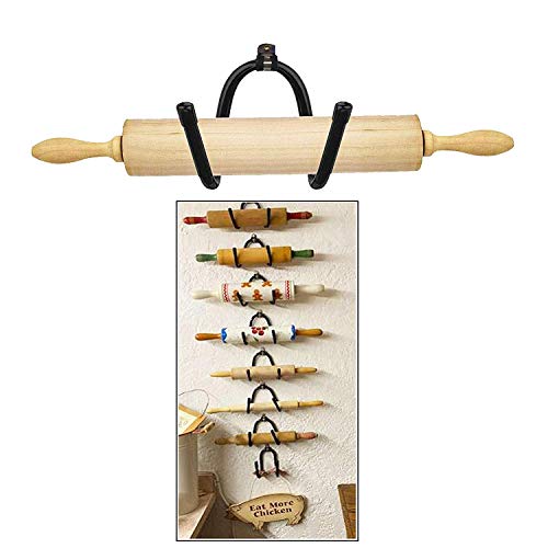 Nudelholz-Halter Nudelholz Display Rack Nudelholz Aufbewahrung – das Regal ist verstellbar auf Ihre verschiedenen Größen, dekorative koloniale Wanddekoration – klassisches Design passt zu jedem von Pmsanzay