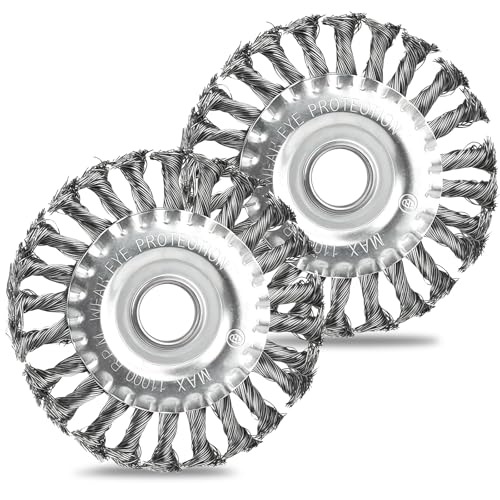 Drahtbürste Flex, 2 Stück 125 x 22 mm Drahtbürste Winkelschleifer mit Gezopften Drahtborsten für Winkelschleifer Bohrmaschine Reinigen und Schleifen von Pmueuff