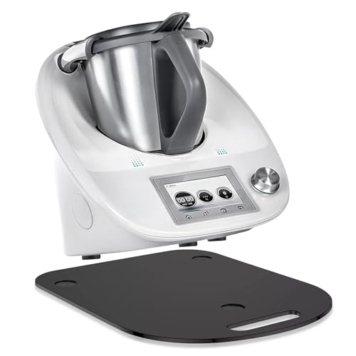 Pmueuff Gleitbrett für Thermomix TM6 TM5,TM6 Gleitbrett mit Rollen und Handgriff, Schnelles Bewegen Rollbrett für Thermomix, Brett Müheloses Verschieben Rollbrett aus Acryl (Schwarz) von Pmueuff