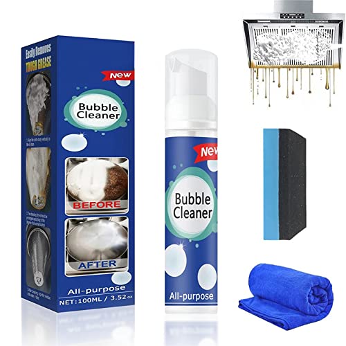 Bubble Cleaner Foam, North Moon Bubble Cleaner Foam, Foaming Heavy Oil Stain Cleaner, Kitchen Bubble Cleaner Spray, All Purpose Rinse Free Cleaning Spray (100ML, 1Pcs) von Pnedeodm