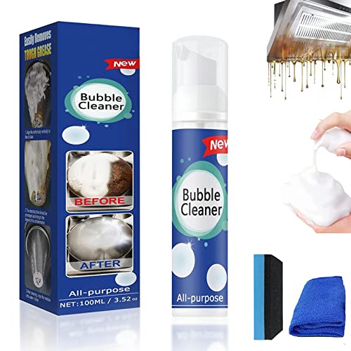 MOF Chef Cleaner Powder, Ivila Bubble Cleaner, Foaming Heavy Oil Stain Cleaner, All Purpose Bubble Cleaner Foam Spray, Powerful Stain Removal Kit (1Pcs, 100ML) von Pnedeodm