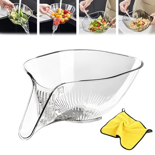 Pnedeodm Multi-Functional Drain Basket, Drainage Basket Funnel, Kitchen Sink Drain Basket, Plastic Strainer Basket Drain Bowl with Funnel, Multifunctional Vegetable and Fruit Washing Drain Basket (A) von Pnedeodm