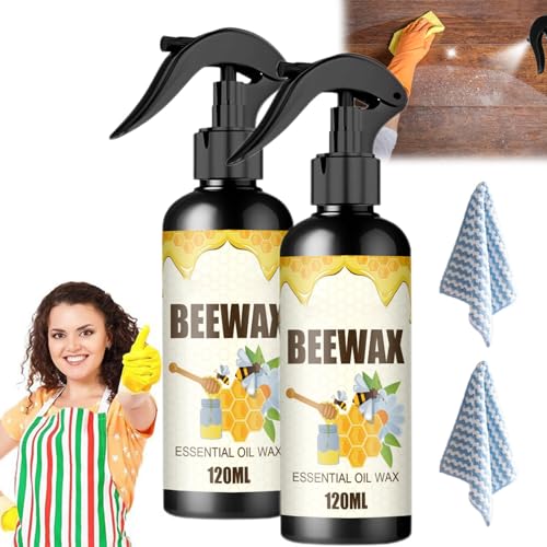 Natural Micro-Molecularized Beeswax Spray, Beeswax Spray Cleaner & Restorer Bundle, Wood Seasoning Beewax Spray, Multipurpose Natural Beewax Wood Polish and Cleaner for Furniture Care (2Pcs) von Pnedeodm