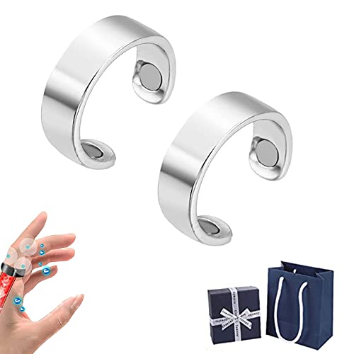 Pnedeodm HealthGo Blutdruckregler Ring, Healthgo Blutzucker Kontrollring, Blutzucker Kontrollring, Einstellbarer Blutdruckregler Ring für Frauen Männer (Silver-2) von Pnedeodm