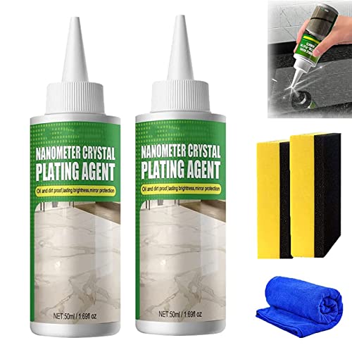 Pnedeodm Stone Nano Crystal-Plating Agent, Marble Nano Crystal-Plating Agent, Stone Crystal Plating Agent, Coating of Stone Nanocrystals, Nano Crystal Plating Agent for Household Kitchen (50ML,2Pcs) von Pnedeodm