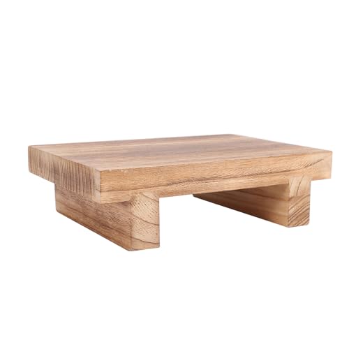 Pnuokn Tragbarer Holz-Tritthocker, Multifunktionaler Nachttisch, Badezimmer- und Küchenhocker mit Tragfähigkeit, Massivholz-Fußhocker von Pnuokn