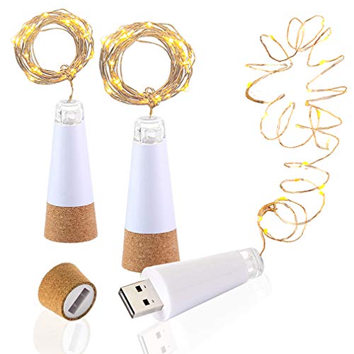 LED Cork Flasche Lichterkett, USB Powered Akku, 1.9 m 20 LEDs, Kupfer Draht String Sternenhimmel LED Lichter für Startseite Küche, Hochzeit, Halloween, Weihnachten, Partei Decor (warmes weiß, 3 Stück) LED Cork Flasche Lichterkett, USB Powered Akku, 1.9 m 20 LEDs, Kupfer Draht String Sternenhimmel LED Lichter für Startseite Küche, Hochzeit, Halloween, Weihnachten, Partei Decor (warmes weiß, 3 Stück) von DIWUJI