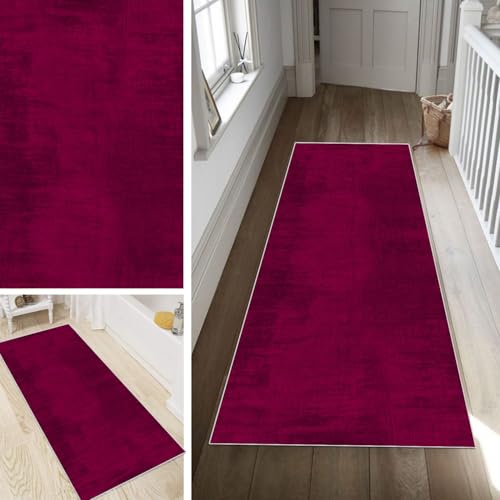 Poaegle Abstrakt Läufer Teppich Flur Violett Lang rutschfest Waschbar Vintage Kücheläufer Teppich Läufer 60x150cm Dauerhaft Läuferteppich Flurläufer Korridor Meterware von Poaegle