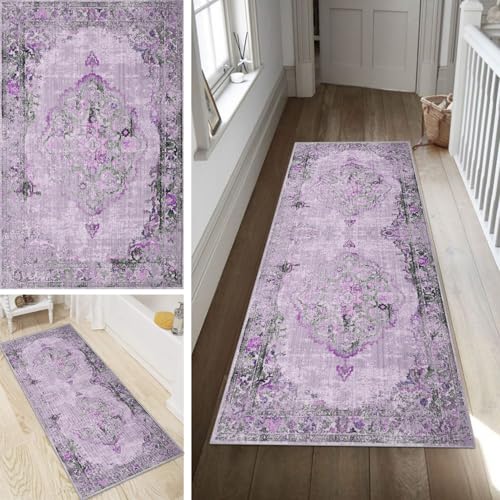 Poaegle Boho Läufer Teppich Flur Lang rutschfest Waschbar Vintage Kücheläufer Bunt Teppich Läufer 70x200cm Dauerhaft Läuferteppich Flurläufer Korridor Meterware von Poaegle