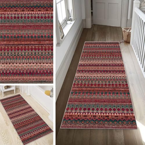 Poaegle Boho Teppich Läufer Flur Bunter Lang rutschfest Kücheläufer Waschbar Teppich Läufer Gestreift 70x140cm Dauerhaft Läuferteppich Flurläufer Korridor Meterware Poaegle Boho Teppich Läufer Flur Bunter Lang rutschfest Kücheläufer Waschbar Teppich Läufer Gestreift 70x140cm Dauerhaft Läuferteppich Flurläufer Korridor Meterware von Poaegle