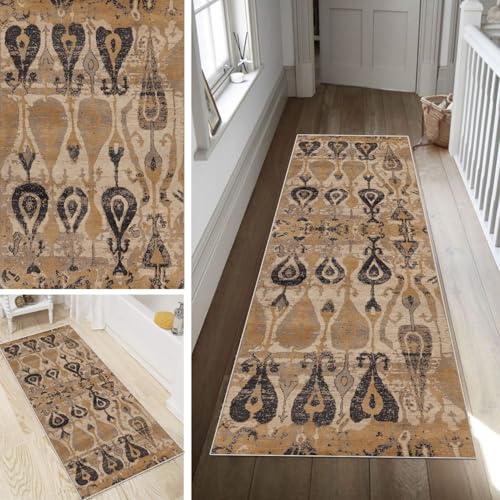 Poaegle Boho Teppich Läufer Flur Lang rutschfest Waschbar Vintage Kücheläufer Teppich Läufer 110x600cm Dauerhaft Läuferteppich Flurläufer Korridor Meterware Poaegle Boho Teppich Läufer Flur Lang rutschfest Waschbar Vintage Kücheläufer Teppich Läufer 110x600cm Dauerhaft Läuferteppich Flurläufer Korridor Meterware von Poaegle