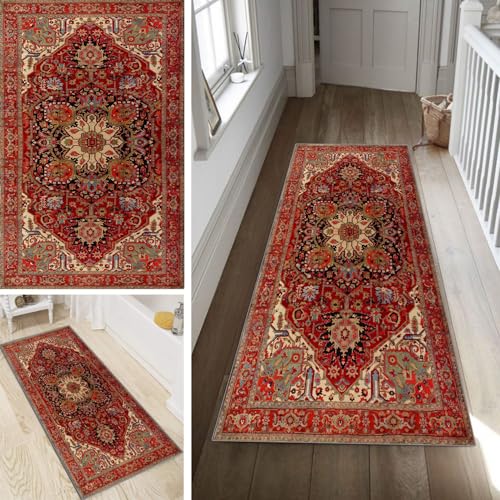 Poaegle Boho Teppich Läufer Flur Vintage Lang rutschfest Kücheläufer Waschbar Schlafzimmer Teppich Läufer 80x180cm Dauerhaft Läuferteppich Flurläufer Korridor Meterware Poaegle Boho Teppich Läufer Flur Vintage Lang rutschfest Kücheläufer Waschbar Schlafzimmer Teppich Läufer 80x180cm Dauerhaft Läuferteppich Flurläufer Korridor Meterware von Poaegle