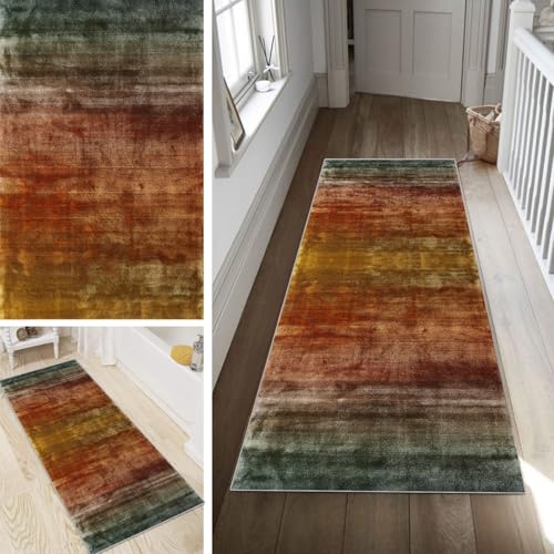 Poaegle Bunt Teppich Läufer Flur Abstrakt Lang rutschfest Kücheläufer Waschbar Teppich Läufer Gestreift 40x450cm Dauerhaft Läuferteppich Flurläufer Korridor Meterware Poaegle Bunt Teppich Läufer Flur Abstrakt Lang rutschfest Kücheläufer Waschbar Teppich Läufer Gestreift 40x450cm Dauerhaft Läuferteppich Flurläufer Korridor Meterware von Poaegle