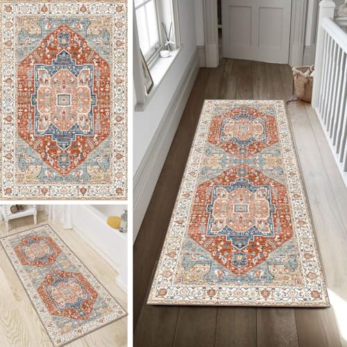 Poaegle Teppich Läufer Flur Boho Vintage Lang rutschfest Kücheläufer Waschbar Teppich Läufer 70x400cm Dauerhaft Läuferteppich Flurläufer Korridor Meterware Poaegle Teppich Läufer Flur Boho Vintage Lang rutschfest Kücheläufer Waschbar Teppich Läufer 70x400cm Dauerhaft Läuferteppich Flurläufer Korridor Meterware von Poaegle