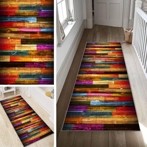 Poaegle Teppich Läufer Flur Bunt Lang rutschfest KücheLäufer Holzmaserung Waschbar Schlafzimmer Teppich Läufer 120x350cm Dauerhaft Läuferteppich FlurLäufer Korridor Meterware Poaegle Teppich Läufer Flur Bunt Lang rutschfest KücheLäufer Holzmaserung Waschbar Schlafzimmer Teppich Läufer 120x350cm Dauerhaft Läuferteppich FlurLäufer Korridor Meterware von Poaegle
