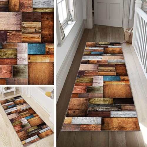 Poaegle Teppich Läufer Flur Bunt Lang rutschfest KücheLäufer Holzmaserung Waschbar Schlafzimmer Teppich Läufer 40x80cm Dauerhaft Läuferteppich FlurLäufer Korridor Meterware Poaegle Teppich Läufer Flur Bunt Lang rutschfest KücheLäufer Holzmaserung Waschbar Schlafzimmer Teppich Läufer 40x80cm Dauerhaft Läuferteppich FlurLäufer Korridor Meterware von Poaegle