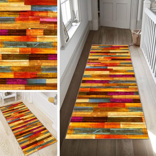 Poaegle Teppich Läufer Flur Bunt Lang rutschfest KücheLäufer Holzmaserung Waschbar Schlafzimmer Teppich Läufer 100x180cm Dauerhaft Läuferteppich FlurLäufer Korridor Meterware Poaegle Teppich Läufer Flur Bunt Lang rutschfest KücheLäufer Holzmaserung Waschbar Schlafzimmer Teppich Läufer 100x180cm Dauerhaft Läuferteppich FlurLäufer Korridor Meterware von Poaegle