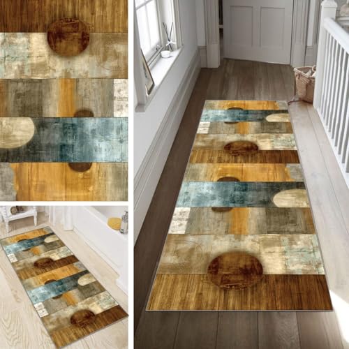 Poaegle Teppich Läufer Flur Bunt Lang rutschfest KücheLäufer Holzmaserung Waschbar Schlafzimmer Teppich Läufer 50x140cm Dauerhaft Läuferteppich FlurLäufer Korridor Meterware Poaegle Teppich Läufer Flur Bunt Lang rutschfest KücheLäufer Holzmaserung Waschbar Schlafzimmer Teppich Läufer 50x140cm Dauerhaft Läuferteppich FlurLäufer Korridor Meterware von Poaegle