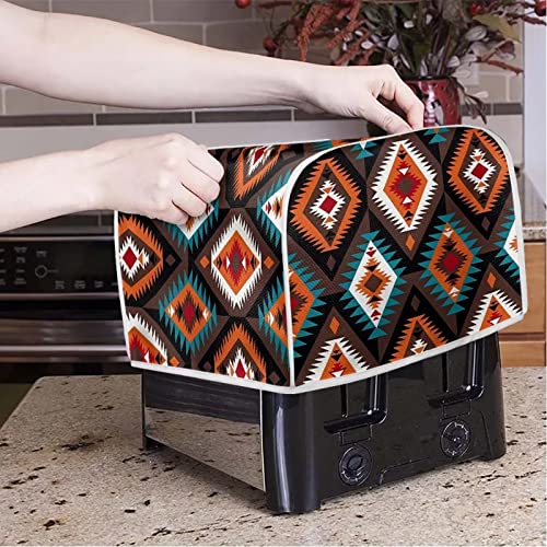Poceacles Colorful Navajo Aztec American Print Toaster Abdeckung 4 Scheiben, Toaster Abdeckungen Brot Maker Abdeckung Küche Kleine Geräte Abdeckungen Küchenzubehör Mikrowelle Toaster Ofen Abdeckung, M von Poceacles
