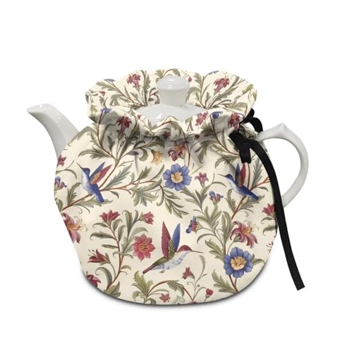 Poceacles Teekannen-Staubschutz, Teewärmer für Teekannen, dekorative Teekesselabdeckung mit Isolierkissen, hält Frühstück warm für Küche, Zuhause, Tischplatte, Kolibri, Blumenmuster, Cremeweiß Poceacles Teekannen-Staubschutz, Teewärmer für Teekannen, dekorative Teekesselabdeckung mit Isolierkissen, hält Frühstück warm für Küche, Zuhause, Tischplatte, Kolibri, Blumenmuster, Cremeweiß von Poceacles