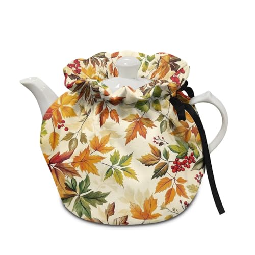 Poceacles Teewärmer für Teekanne, kleine Teewärmer, Küchenkessel, Staubschutz, Tuch für Frühstück, Kanne, Kaffeekanne, Schutz, Tischdekoration, Herbstblatt Poceacles Teewärmer für Teekanne, kleine Teewärmer, Küchenkessel, Staubschutz, Tuch für Frühstück, Kanne, Kaffeekanne, Schutz, Tischdekoration, Herbstblatt von Poceacles