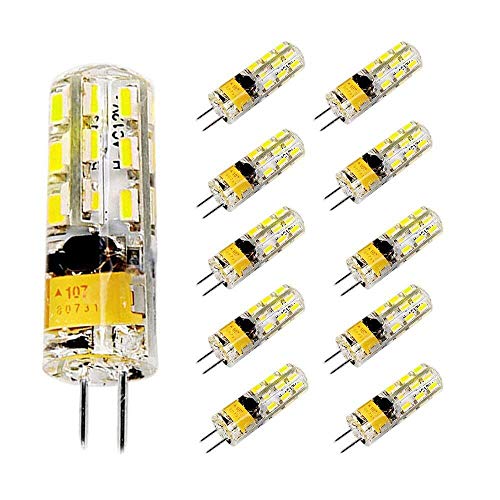 POCKETMAN 10 Pack 2 Watt AC/DC 12V G4 LED Lichtbirnen,Entspricht 20W Halogen Spurbirne,6000k Kaltweiß [Energieklasse A+] von POCKETMAN