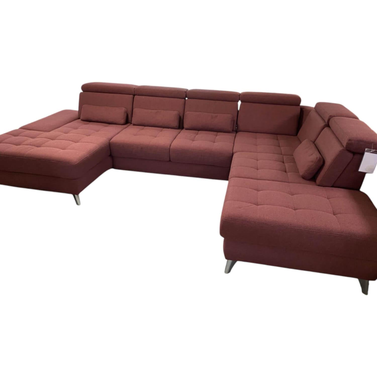 Ecksofa Alicante Stoff Portofino Bordeaux Rot Füße Metall Chrom Mit Schlaffunkti... Ecksofa Alicante Stoff Portofino Bordeaux Rot Füße Metall Chrom Mit Schlaffunkti... von Poco