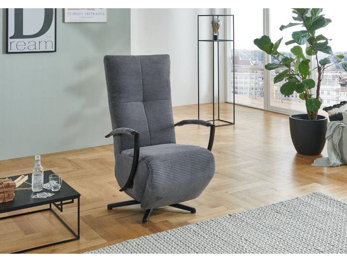 Poco Relaxsessel DOVER in Stoff Cord Lincoln hellgrau von Poco