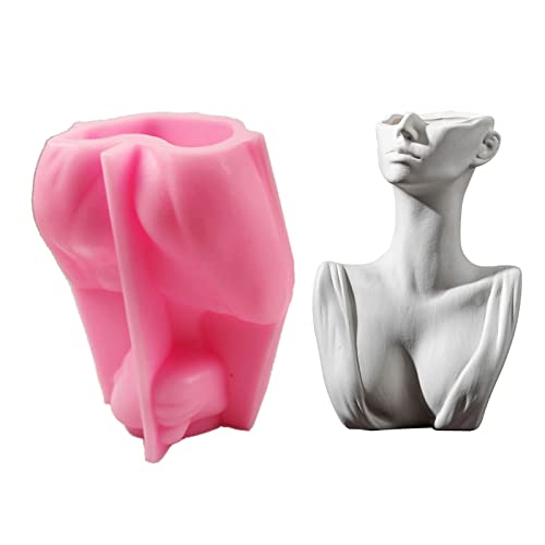 3D Harz Gips Zement Beton Blumentopf Form Für Kreative Abstrakte Menschliche Körperformen Silikonform Gussform von Pocoiau