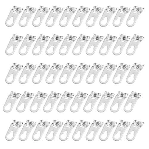 50 stabile Bilderrahmen-Befestigungshaken aus Aluminiumlegierung mit Schrauben, ideal zum Aufhängen von Kunst im Wohnzimmer oder in der Galerie, sichere Rahmenmontage von Pocoiau