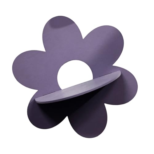 Einzigartiges Wandregal in Bohemian-Blumenform, mit elegantem Kristall-Akzent, für Schlafzimmer oder Arbeitszimmer, dekoratives Holzregal von Pocoiau