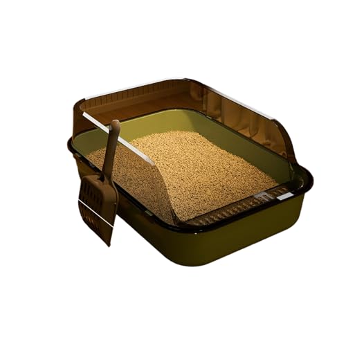 Pocoiau Halbgeklagte Katzentoilette Hochseiten Splash Guard Dickeed Geruchskontrolle Easy Kaufmännische Große Pet Bad Katzen Badezimmerbehälter von Pocoiau