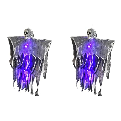 LED-beleuchtete schwimmende Spectter-Dekoration, verstellbare Gliedmaßen für Spukhaus, Veranda oder Hof, Halloween-Display, Mehrzweck-Halloween-Fensterspender von Pocoiau