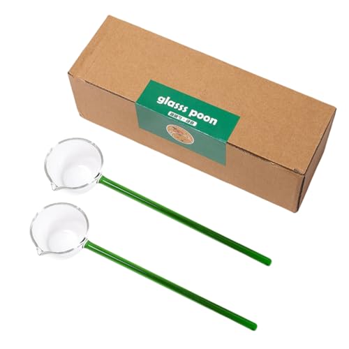 Pocoiau 2-teiliges Glasschöpflöffel-Set, transparenter Suppenlöffel mit langem Griff zum Servieren und Rühren von Pocoiau