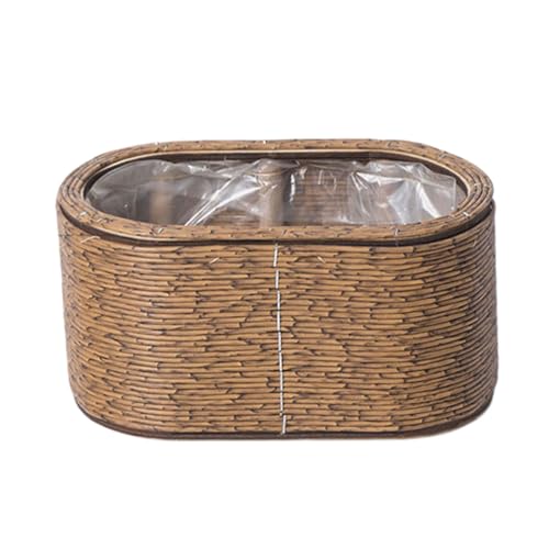 Pocoiau Handgefertigte Rattan Pflanzer Blumentöpfe Perfekt Zum Wachstum Und Topfpflanzenblume Auf Balkon Und Schlafzimmer Dekoration Gewebter Pflanzgefäßtopf von Pocoiau