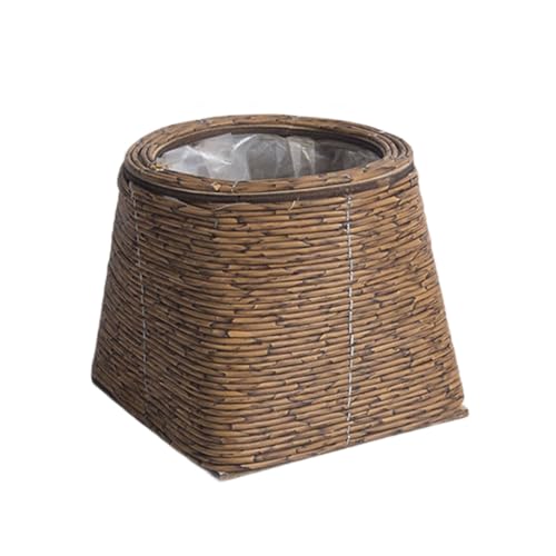 Pocoiau Handgefertigte Rattan Pflanzer Blumentöpfe Perfekt Zum Wachstum Und Topfpflanzenblume Auf Balkon Und Schlafzimmer Dekoration Gewebter Pflanzgefäßtopf von Pocoiau