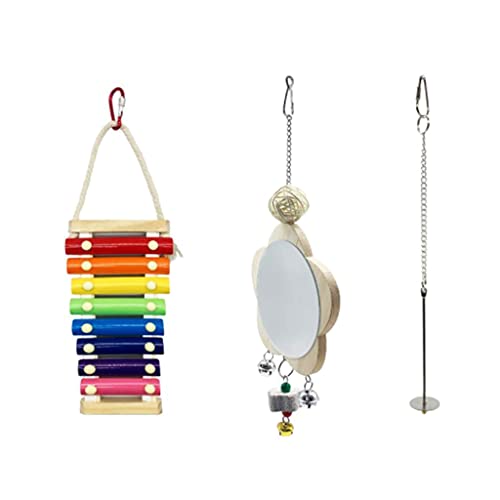 Pocoiau Hühnchen Xylophonspielzeug Mit 8 Metallschlüssel + Hühnchen Spießefruchthalter Mit Schleifstein + Hühnerspiegelspielzeug F Chicken Toy Mit Glocke von Pocoiau