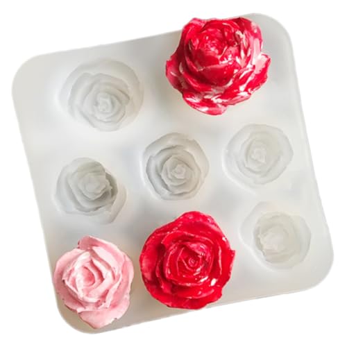 Pocoiau Rosen-Silikon-Kerzenformen für Epoxidharz, Kerzen, Seife, Fondant, Schokolade, Süßigkeiten, Backen, Zement, Ton, Silikon Pocoiau Rosen-Silikon-Kerzenformen für Epoxidharz, Kerzen, Seife, Fondant, Schokolade, Süßigkeiten, Backen, Zement, Ton, Silikon von Pocoiau