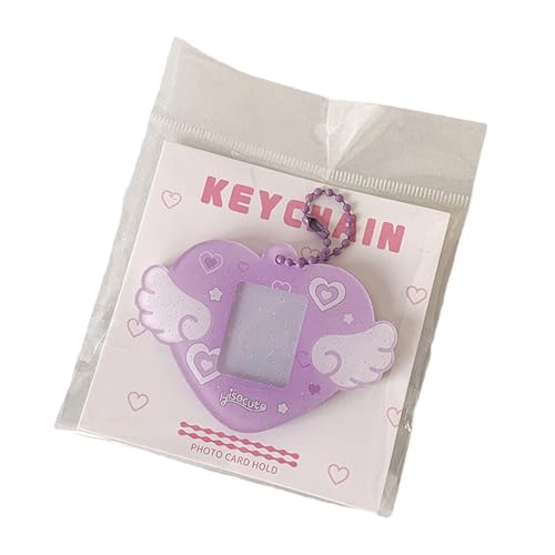 Tragbare 1 Zoll Fotohalter Photokardhalter Mit Keychain Heart Wing Hard Card Ordner Für Studentenbüroarbeiter von Pocoiau