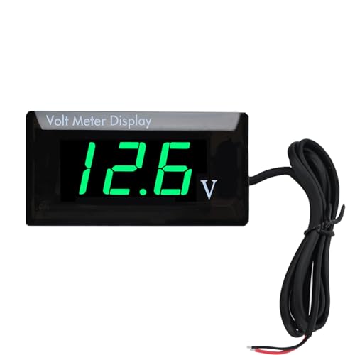 Digitales Auto-Voltmeter, DC 12 V, LED-Digitalanzeige, Voltmeter, Autobatterie-Spannungsmonitor für Auto-Motorrad(Grün) von Podazz