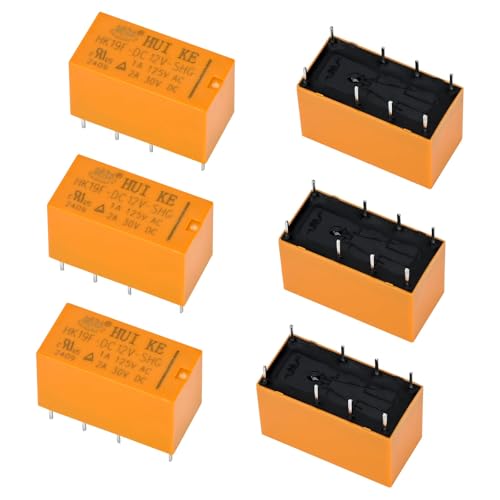 Podazz 6 Stück DC 12 V 8-polig CAHK19F-8P-12 V Spule DPDT PCB Leistungsrelais von Podazz