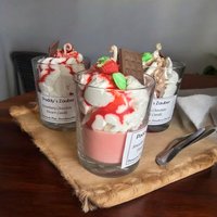 Dessert Candle Strawberry Chocolate Duftkerze Sojakerze Kerzenglas von PoddysZauber