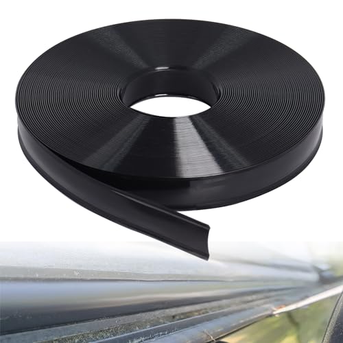 2,5 cm Wohnmobil-Vinyl-Verkleidungseinsatz, 30 m, RV-Eckleiste außen, Schraubenabdeckung für Wohnmobil, Wohnwagen, Reiseanhänger, Schwarz von Podoy