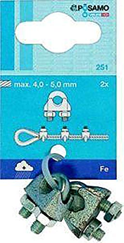 PÖSAMO Drahtseilkl.ehem.DIN 741 Zn 3mm/M4 1/8" a 2 Stk SB von PÖSAMO