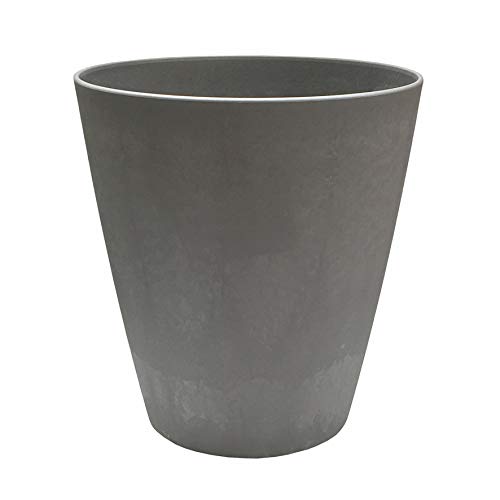 POETIC - Runder Blumenkübel - Ø37,9 x H41 cm - 30 Liter - Für den Innenbereich - Stöpsel mit Überlauf - Aus robustem Kunststoff - Farbe Zement - 5 Jahre Garantie von POETIC