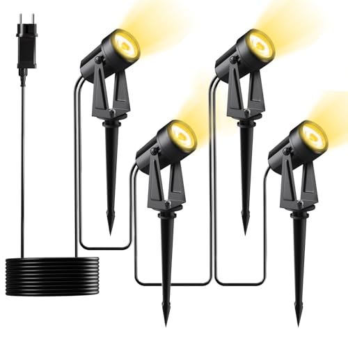 Pogestrand LED Gartenbeleuchtung mit Strom,14M/92FT 4er-1 Set,1000LM 2Wx4 Gartenstrahler 27V COB IP65 Wasserdichter Strahler Warmweiß mit Erdspieß für Außen Garten Yard Pogestrand LED Gartenbeleuchtung mit Strom,14M/92FT 4er-1 Set,1000LM 2Wx4 Gartenstrahler 27V COB IP65 Wasserdichter Strahler Warmweiß mit Erdspieß für Außen Garten Yard von Pogestrand