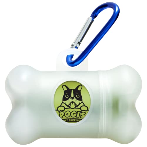 Pogi Kotbeutelspender – groß, parfümiert und auslaufsicher – weiß, 1 Rolle (15 Tüten) von Pogi's Pet Supplies