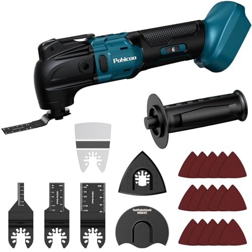 Oszillationswerkzeug Akku, Multifunktionswerkzeug für Makita 18V Akku, 6 Einstellbare Geschwindigkeiten Multitool, Multimaster zum Entfernen, Schaben, Schneiden (Ohne Batterie) Oszillationswerkzeug Akku, Multifunktionswerkzeug für Makita 18V Akku, 6 Einstellbare Geschwindigkeiten Multitool, Multimaster zum Entfernen, Schaben, Schneiden (Ohne Batterie) von Pohicoo